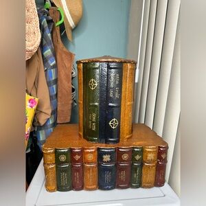 Set of faux book-shaped collectibles, storage containers decorative items